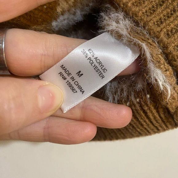 Hazel Moon Brown Cream Checkered Fuzzy Soft Cami Crop Top, Size Medium - Picture 6 of 10